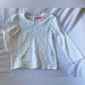 White Textured Blouse with Long Sleeves